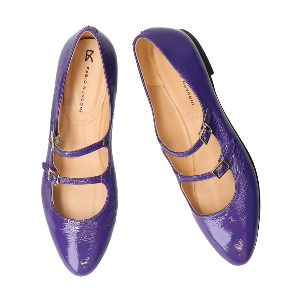 Fabio Rusconi Damen Mary Jane Ballerinas mit Doppelriemen Sacket, Blau, Größe 25.5cm
