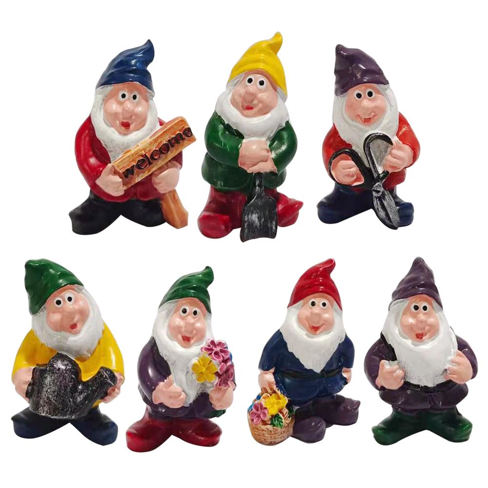 Statues Garden Elf Sculpture Dwarf Figurine Micro Gnomes Fairy Resin Landscape Outdoor Miniature Garden Dwarf Ornaments