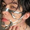 Punk Alien Decent Gothic Mask Nose Mechanical Irregular Metal Face Wearing  Holiday Party Decor