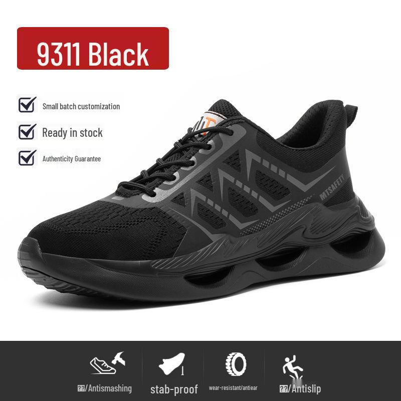 Men s All-Season Safety Shoes with Rotating Button – Anti-Smash, Anti-Puncture Work Footwear