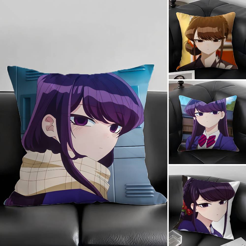 1pc Anime Character Komi Shouko Pillow Case Fashion Square Pillowcase Bedroom Sofa Room Ins Decoration Leisure