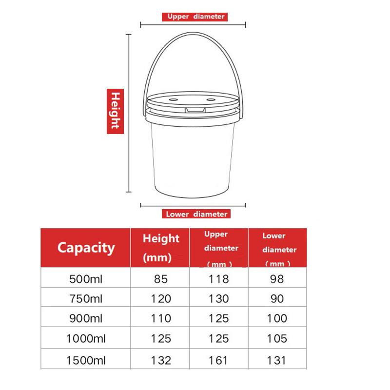 Găleată goală din plastic fără BPA de 150ML-1500ML cu capac Borcane PP etanșe Recipient transparent pentru depozitarea alimentelor vrac