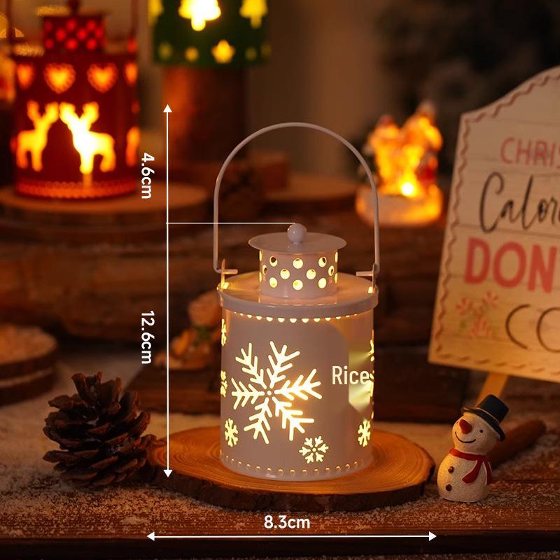 Nordic Style Christmas Lantern with Electronic Candle - Creative Festival Decoration Ornaments