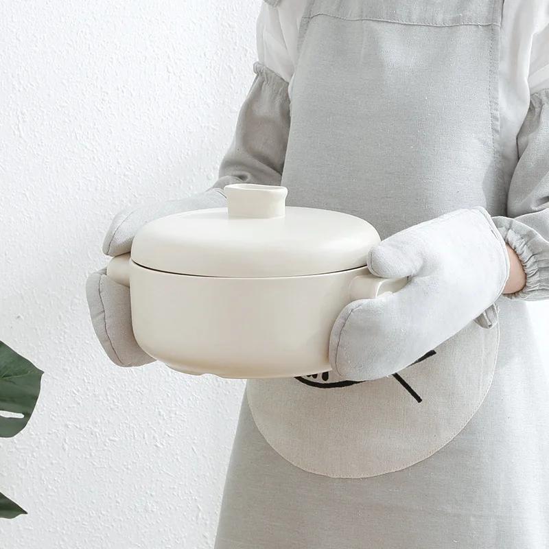 Wärmeisolierende Handschuhe Verbrühschutz Mikrowellenhandschuhe Hochtemperaturbeständige Küchen-Backofenhandschuhe