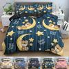 3D Printed Night Bear Comfortable Duvet Quilt Cover Pillowcase Bedding Set Children Bedroom Decoration Home Textile