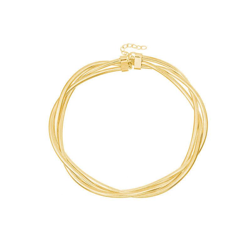Three-line Wound Spring Collar Bracelet High-end Metal Punk Hip-hop Necklace Bracelet