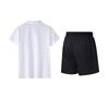 LiNing Solid Color Logo Print Short Sleeve Polo Shirt Simple Versatile Breathable Comfortable Shorts Casual Sports Suit APLV723-2+AKSV843-1