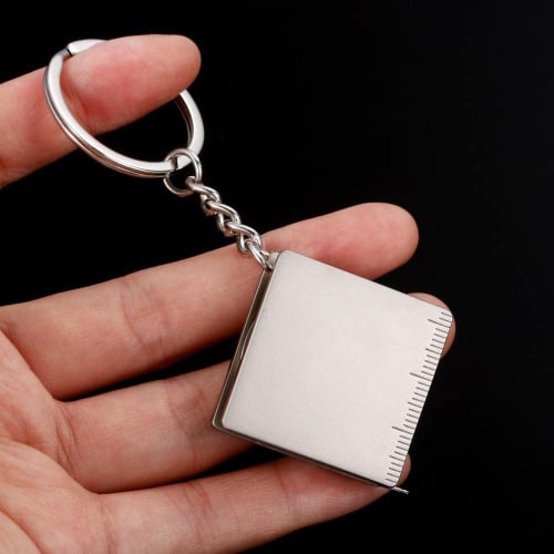 DIY Measuring Tape Tool Keychain Stainless Steel Measuring Instrument