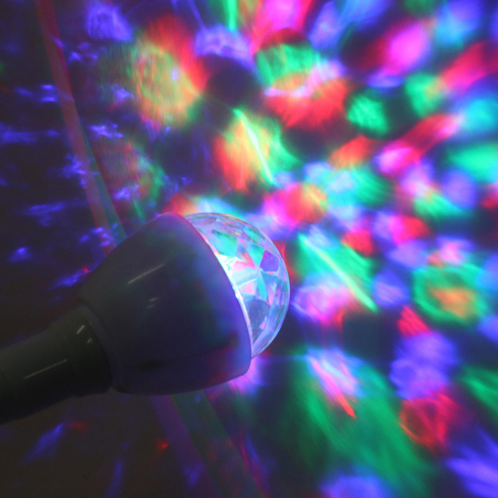 

3W E27 Socket RGB Rotating Colorful LED Stage Light Bulb for Party DJ