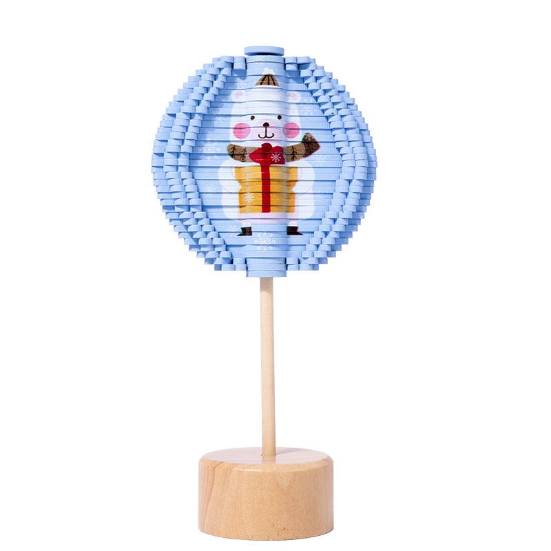 Wooden Spinning Lollipop Fisher Series Creative Ornament Children'S Creative Toys Christmas Spinning Spiral Tree Toy