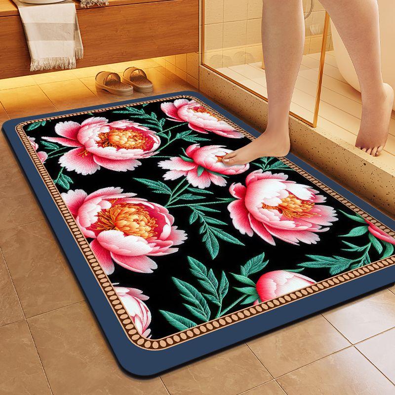 Entrance Mat Bathroom Entrance Door Mat Non Slip Absorbent Wear-resistant Floor Mat Kitchen Mat