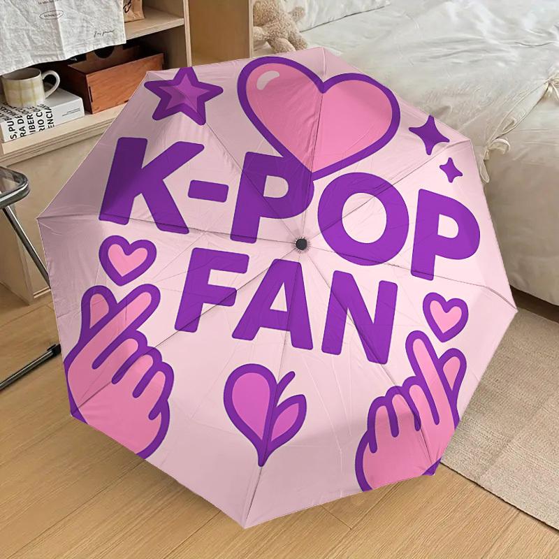 1 шт. Автоматический складной зонт K-Pop, Портативный складной дизайн, Повседневный уличный аксессуар L1202029