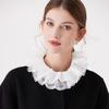 Delicate Double Layer Lace Detachable Collar And Removable False Sleeve Set For Blouses Dresses Adjustable Tie Design