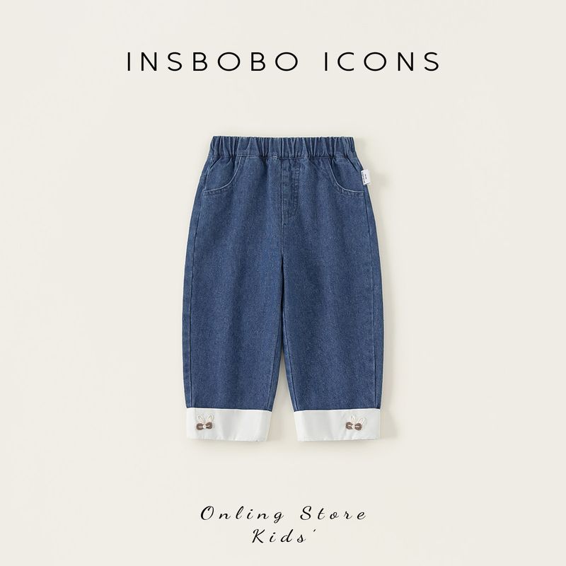 Insbobo Girls  Pants 2025 Autumn New Style Baby Girl Jeans Children s Autumn Clothing Baby Children s Straight Pants