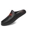 Men'S Sandals Wear Half Slippers For Men Genuine Leather Mens Shoes Summer Breathable Luxury Shoes Casual Loafers Man Moccasins