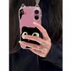 Cute Big-eyed Black Cat iPhone17Promax Mobile Phone Case Is Suitable for Apple Air Transparent 16/15 Women's 14 Anti-drop.
