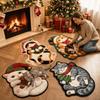 Cute Cat Pattern Christmas Cat Doormat Stain Resistant Indoor Floor Rug Bathroom Floor Mat  Bedroom