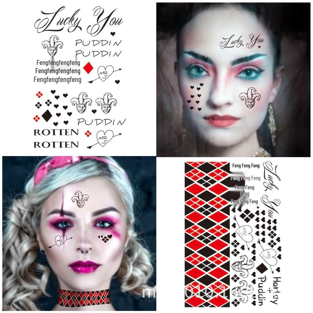 Halloween X-Men & Suicide Squad Tattoo Stickers: Harley Quinn & Joker Designs