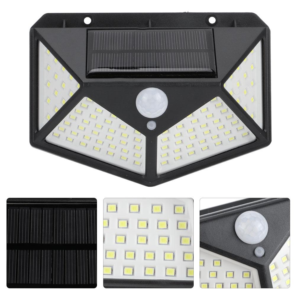 100LED Solar Motion Sensor Light Waterproof Wall Light Street Lamp for Outdoor Garden Yard