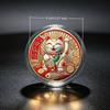 Cat Lucky Commemorative Coin Premium Metal Colored Souvenir Medal for Collection Party Favors Birthday Gift for Cat Lovers