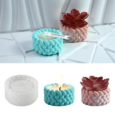 1 STK Triumphales DIY Klebeform Hanfseil Kerzenständer Silikonform Kerzenglas Gips Aromatherapie Aufbewahrungsform