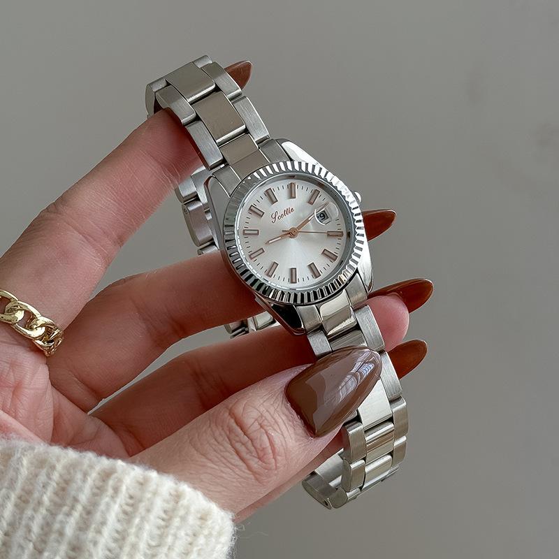 Watch Ladies Simple With Calendar Luminous Classic Steel Belt Women S Watch Trade 9393