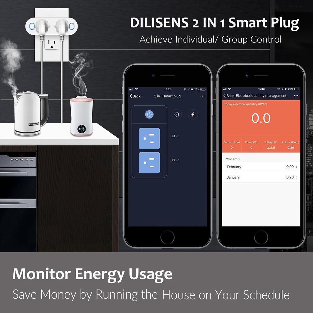 Wi-Fi Mini Outlets Smart Sockets 16A Timing Switch with Energy Monitoring American Standard