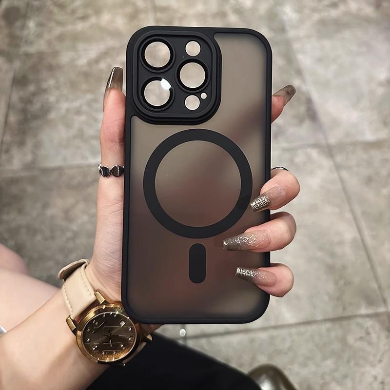 Matte TPU Magnetic Phone Case IPhone 16 Pro Max 15 With Lens Protection Shockproof Full Cover