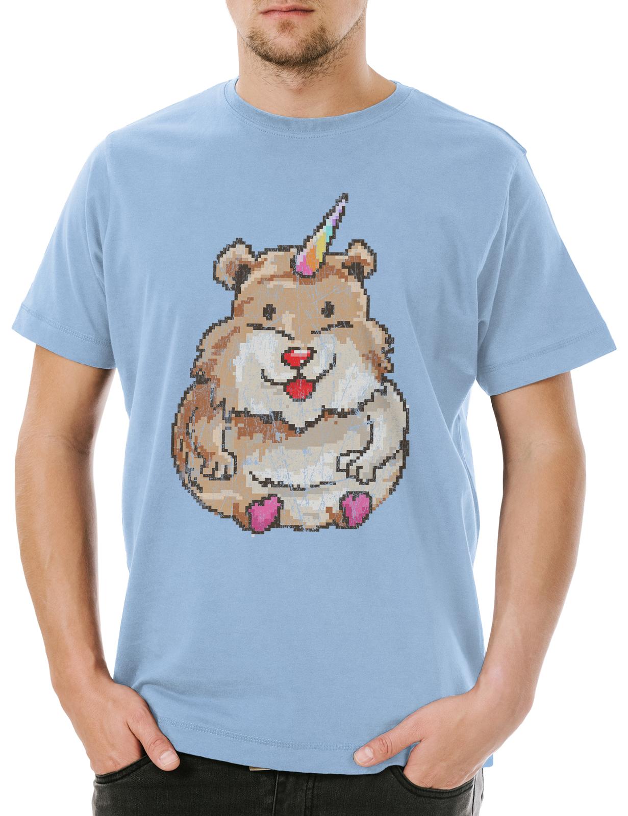 Hamster Corn Mens T-Shirt Unicorn Rainbow Hamster Unicorn Pet Rainbow 2XL