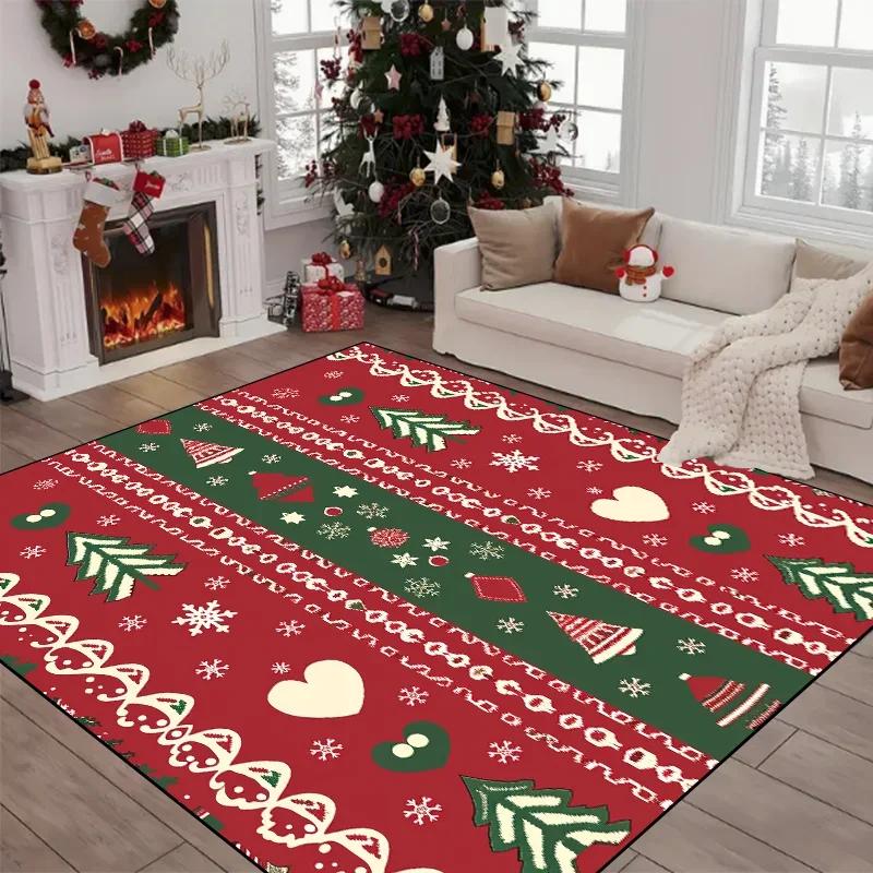 Christmas Non-slip Soft Carpet for Living Room Decor Sofa Table Large Area Rugs Bedroom Bedside Floor Mat Christmas Decoration