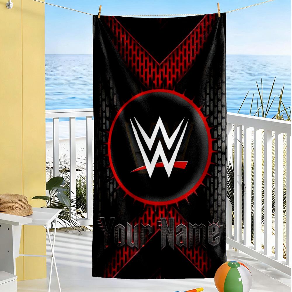Wrestlemania Customizable Name Beach Towel Super Soft & Absorbent Suitable for Swimming Gym Camping Yoga Vacation