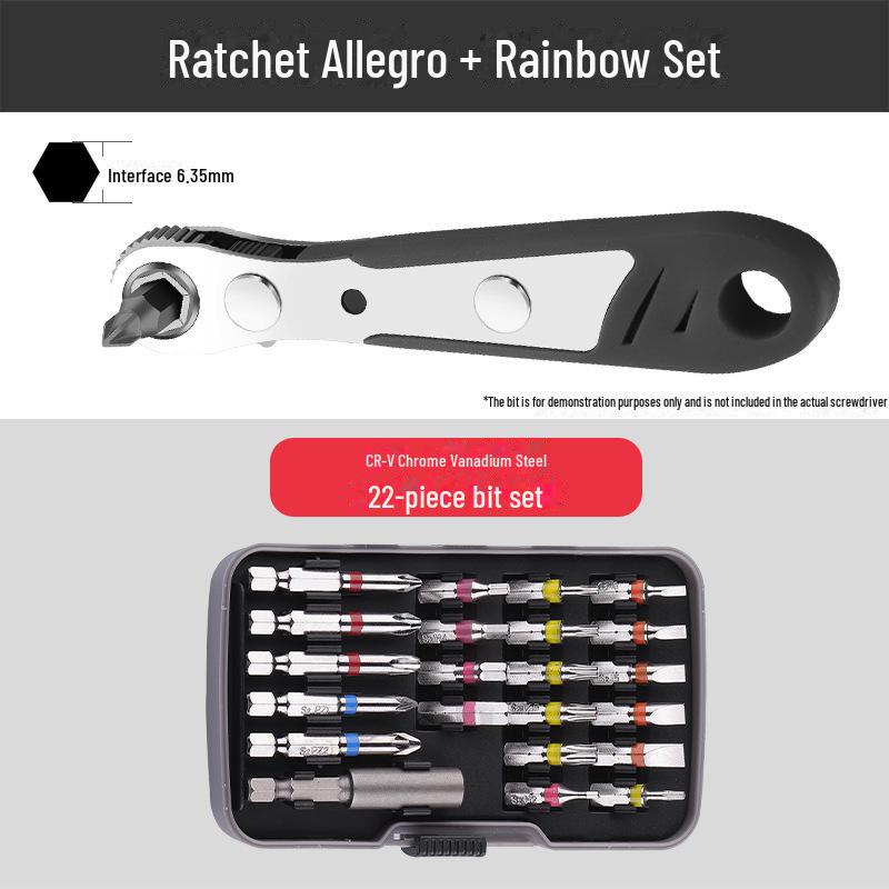 Green Forest Right Angle Ratchet Screwdriver Set with Cross & Flat Heads