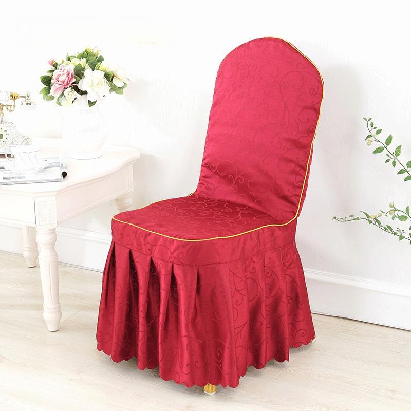 Printed Chair Cover Elastic Spandex Universal Wedding Chair Cover Hotel Catering Party Specific Skirt Style Cushion Anti Slip Protective Covers