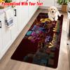 Poppy Playtime Custom Text Flannel Floor Rug Soft Kitchen Mat Personalized Non Slip Carpet