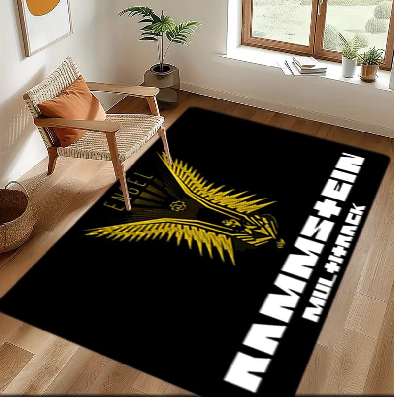 

1Pc Rammstein theme Printed rectangle carpet, home door mat, outdoor travel protection carpet A9 40x60cm( 15x23in )