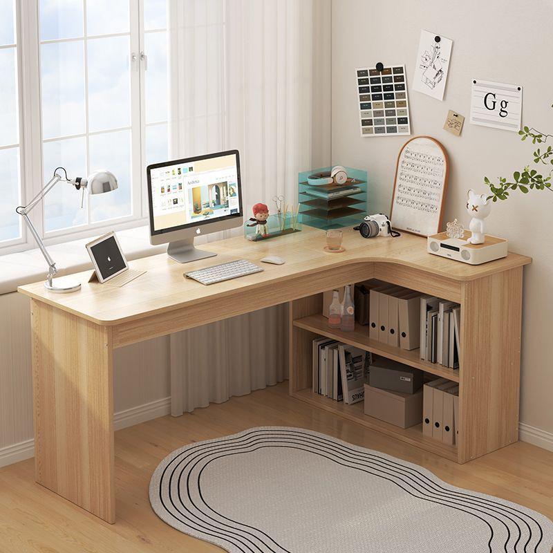 Corner Bookshelf Desk: Student Study & Writing Desk for Bedroom