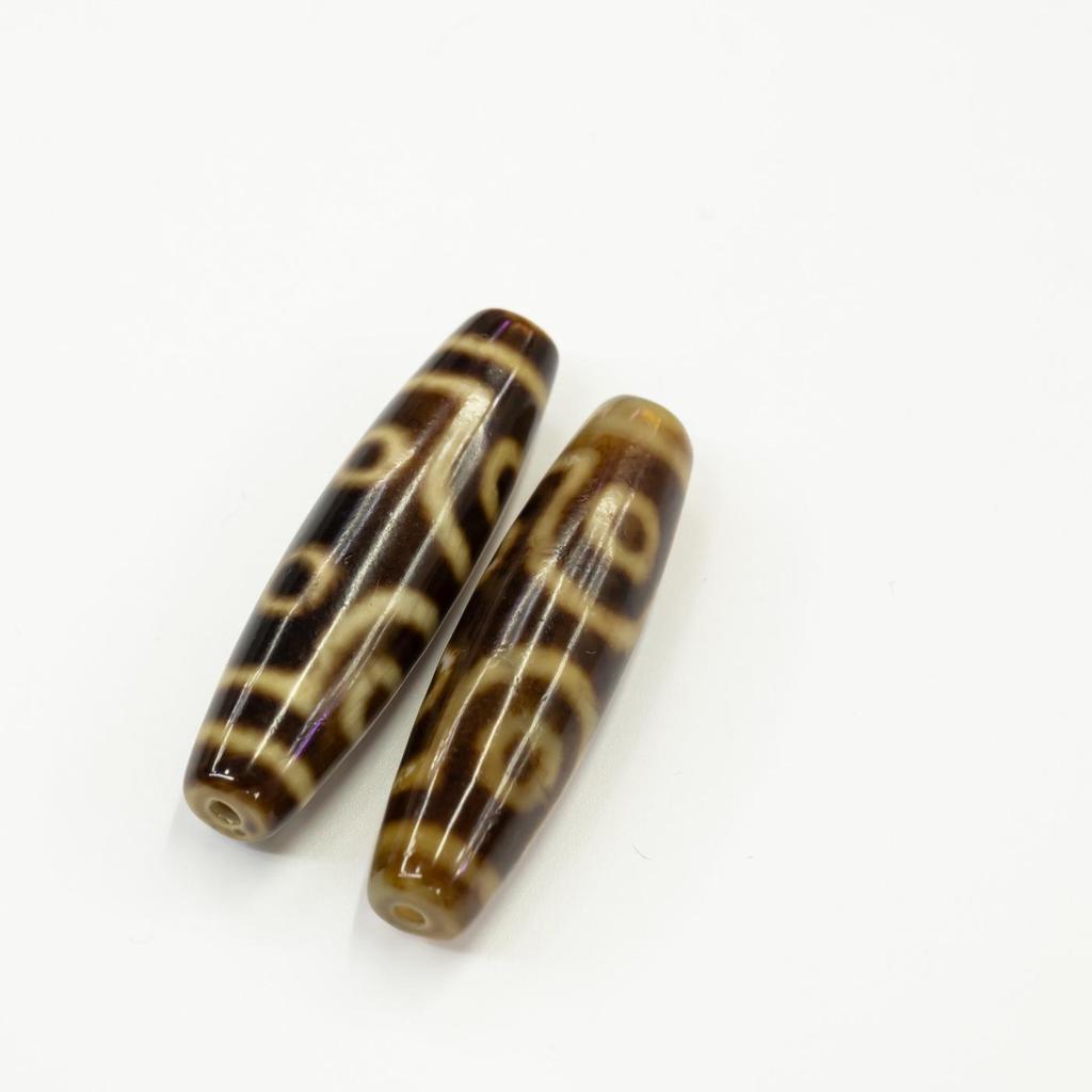 Taiwanese Black Gold Three-Eyed Dzi Agate Beads for DIY Wenwan Bracelets and Necklaces