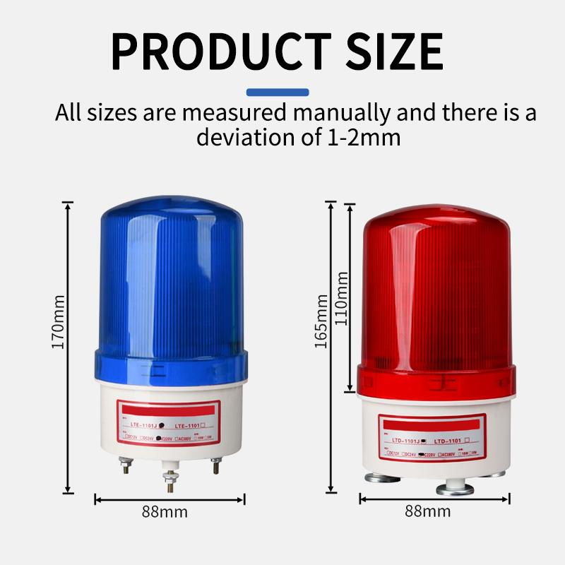 Strobe Signal Warning Light LTD-1101J Rotary Alarm Light Flashing Lamp 220V 24V 12V Flash Rotating Warning Light