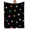 Mixed Floral Cartoon Anime Print Flannel Blanket Soft Warm Throw for Kids Bedroom Sofa Christmas Office Car