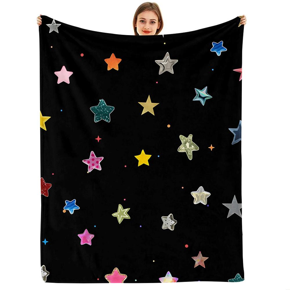 Mixed Floral Cartoon Anime Print Flannel Blanket Soft Warm Throw for Kids Bedroom Sofa Christmas Office Car