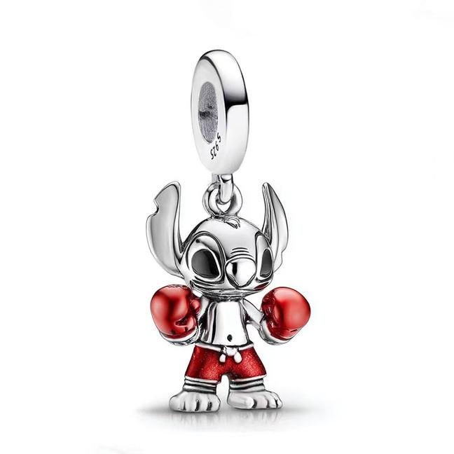 New 925 Silver Cute Lovely Stitch Lilo Pendant Bead The Princess Charm Fit Bracelet DIY Women's Jewelry Gift