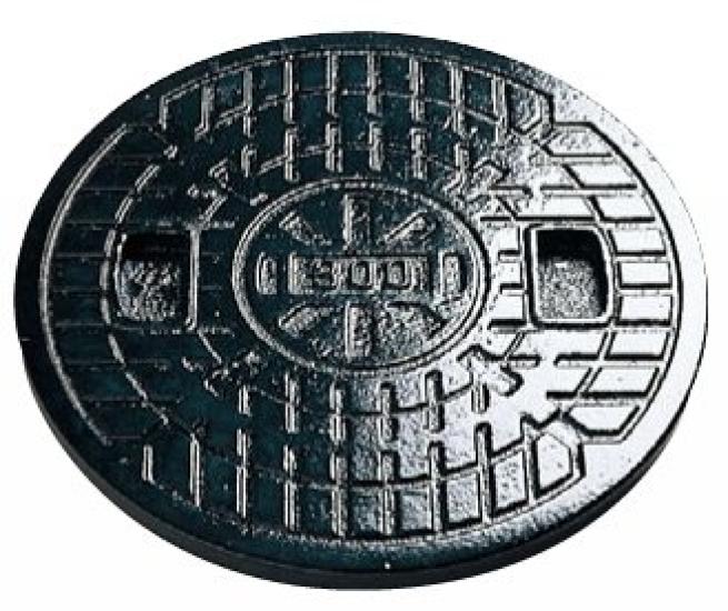 Cast Iron Rainwater Manhole 300 Type F300 by Aronkasei Cover, 2-ton Pressure-Resistant, (328mm Diameter), (No Holes),