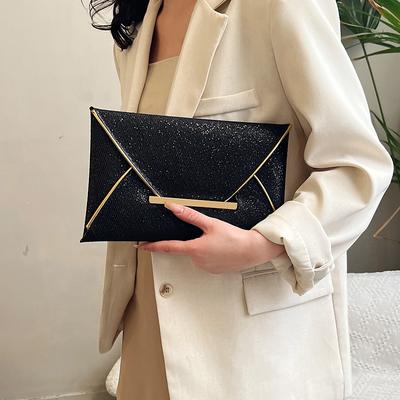 Damen Umschlag Abendtasche Einfarbige Luxus Glänzende Clutch Pailletten Abendtasche Elegante Bling Clutch Damen Hochzeitstasche