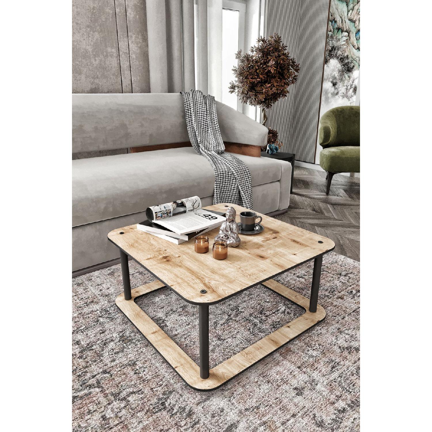 

Журнальный столик Arzum Home Hole Masivo 70x70 Квадратный Дуб Сапфир
