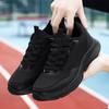 Men Breathable Mesh Running Shoes Black Thick Soled Sports  Anti Slip Cushioning Walking Shoe Lightweight Fitness Training Shoes