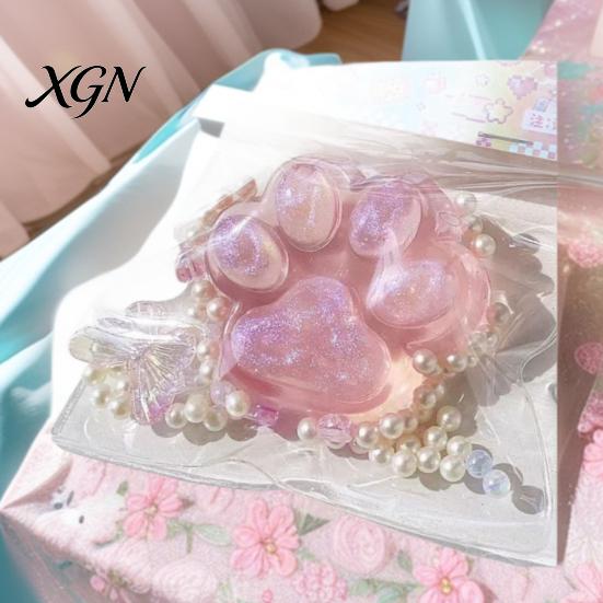 TPR Stress Ball Colorful Transparent Cat Paw Squeeze Toy Soft Fidget for Hand Relief Fun Birthday Christmas Gift Kids Adults