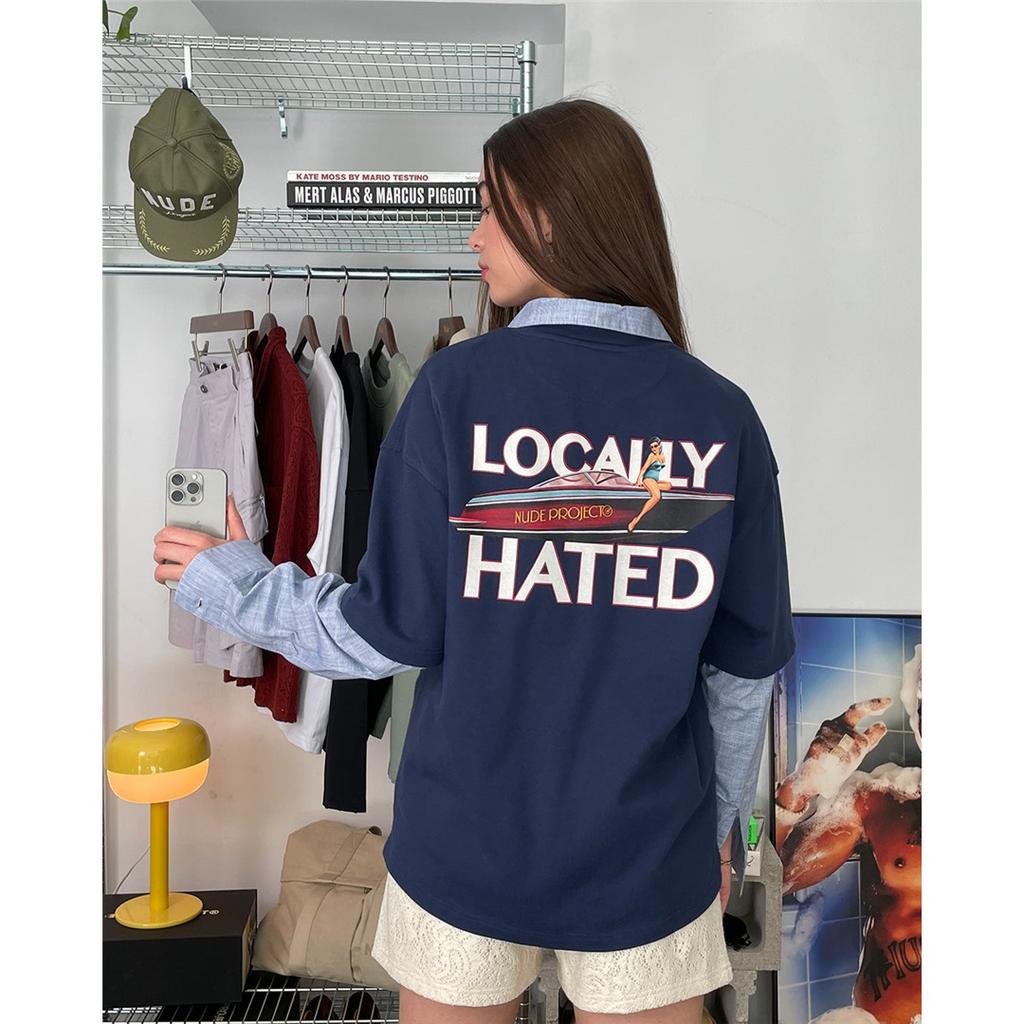 Locally Hated Cotton T-shirt  Men Women Loose Oversized Y2k Short Sleeve Same As Couple Tee Streetwear Sports Soft Top Female Male Clothing 