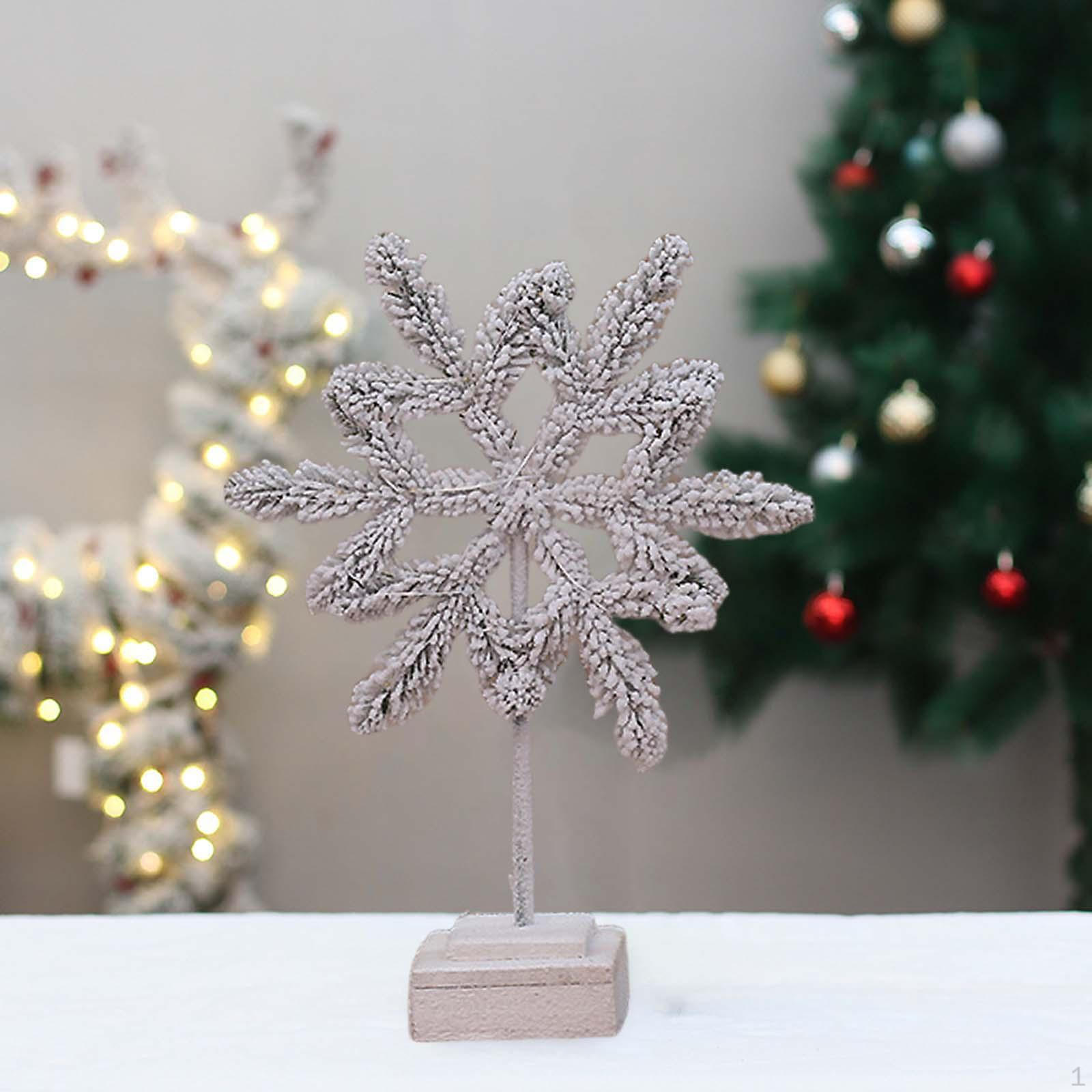

Mini Tabletop Christmas Ornament with Light Tree Decorative Set Decorations snowflake