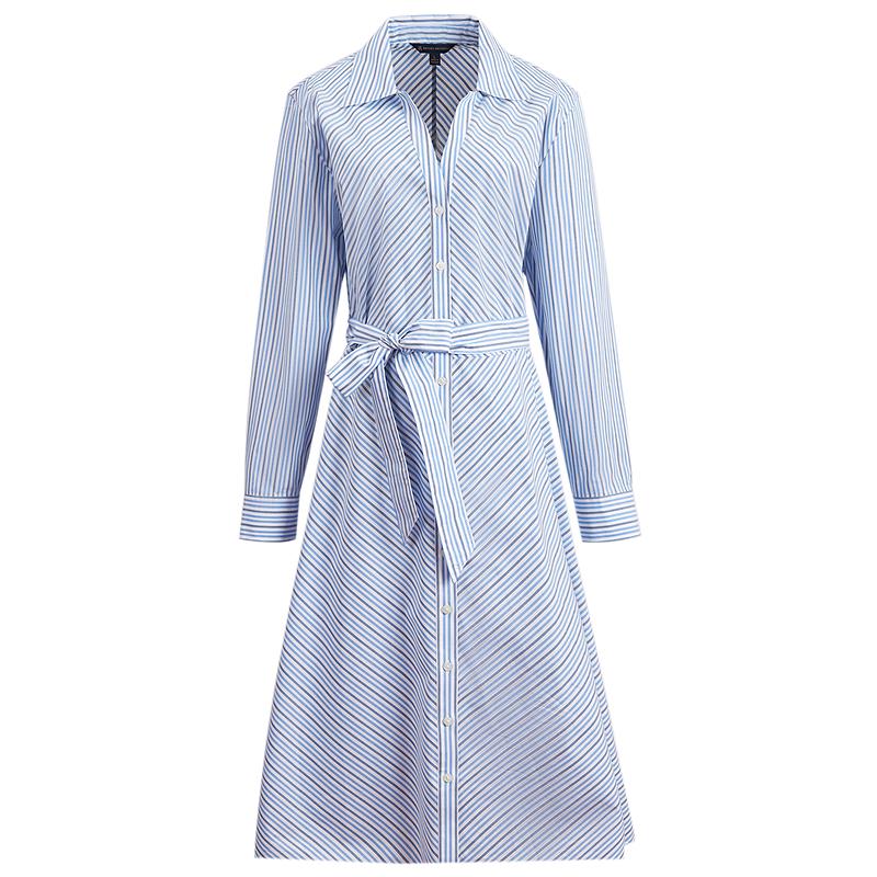 

Жіноча смугаста бавовняна сукня-сорочка з поясом Brooks Brothers XL