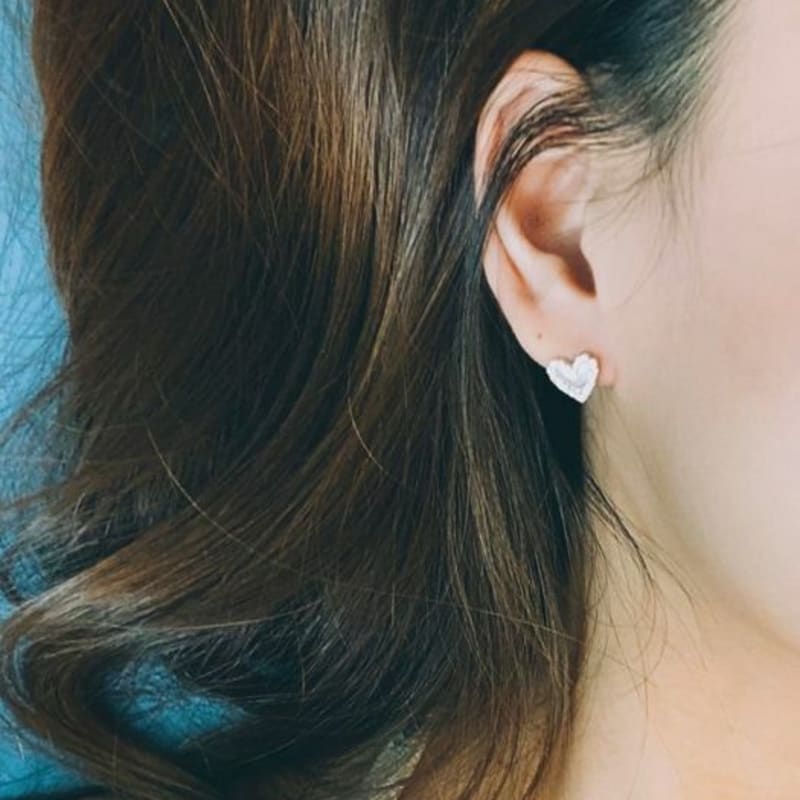 ireheri Germany Liebe Liebe 02 Silver Stud Earrings